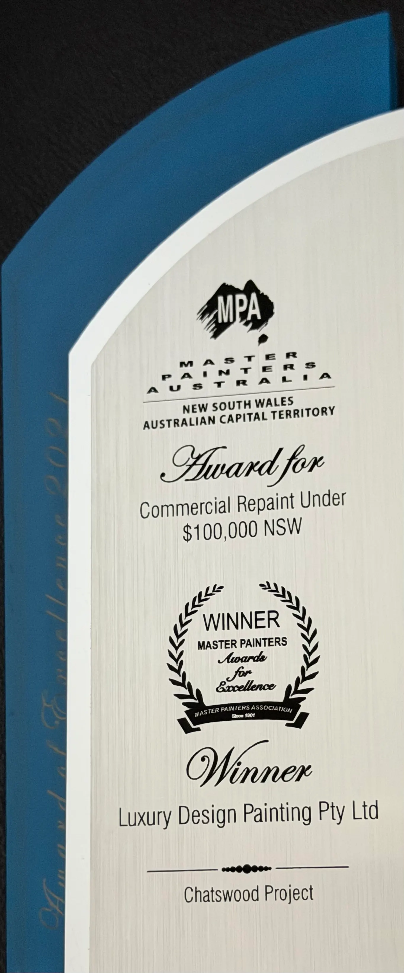 Commercial Repaint, Under $100k — Chatswood Project, awarded by Master Painters Australia