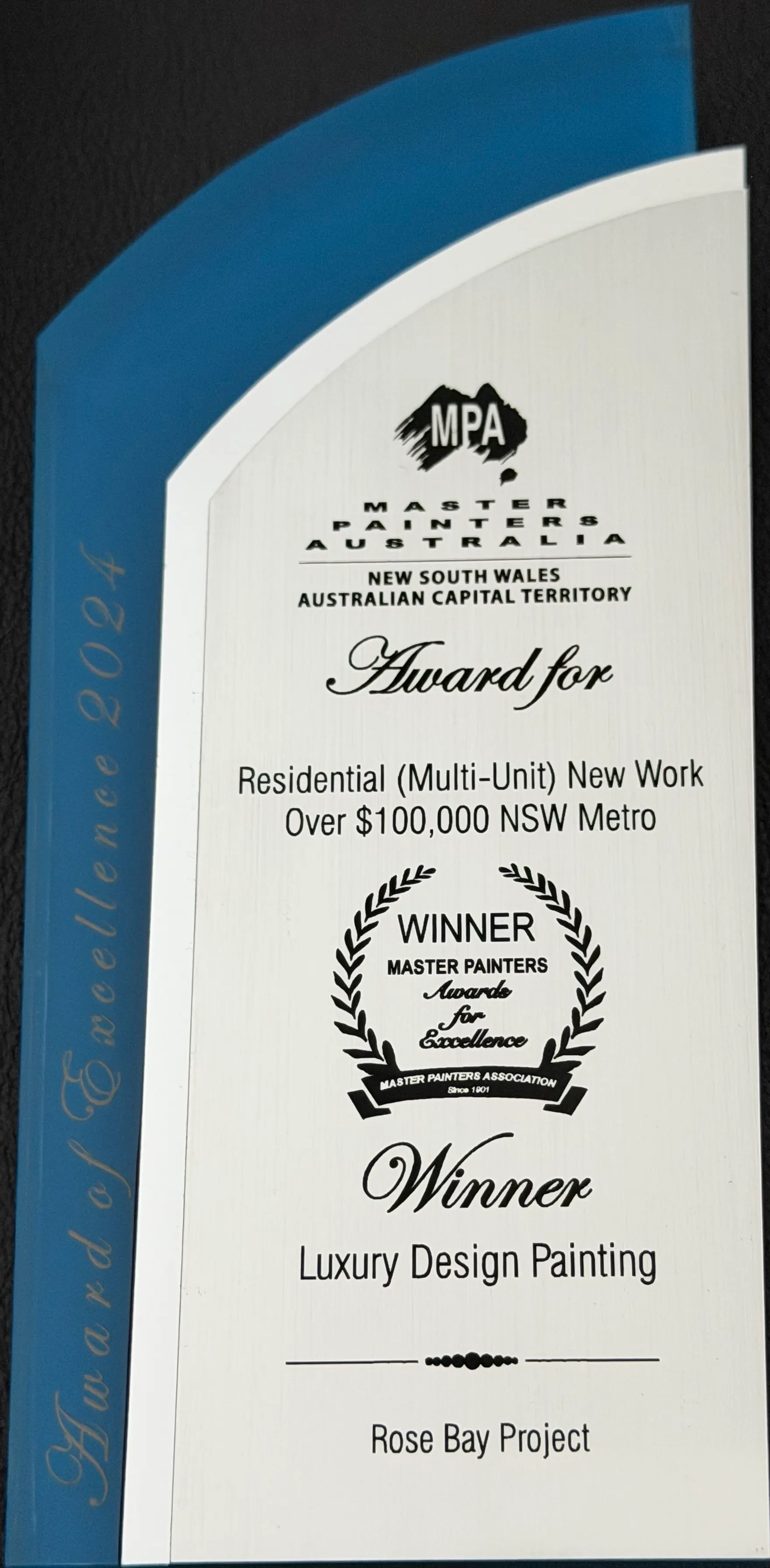 Residential (Multi-Unit) New Work, Over $100k — Rose Bay Project, awarded by Master Painters Australia